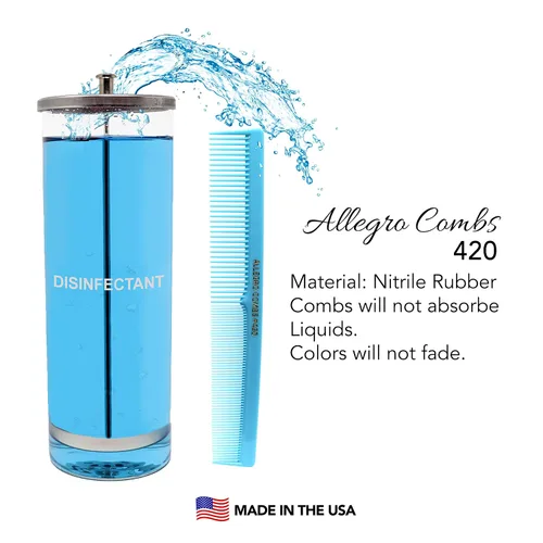 Miniatura 3 de Allegro Combs Peines de corte para peluqueros 420, peine para barba, bigote, para hombres, mujeres, niños pequeños, trenzados, separación del Azul