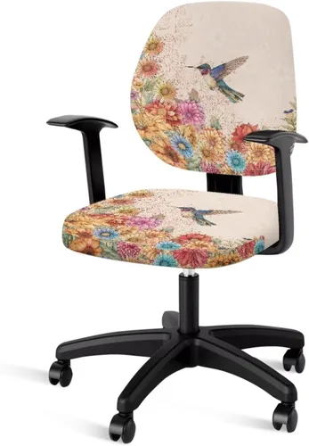 Miniatura 43 de Talayituse - Funda para silla de oficina o computadora con estampado de estrellas de playa, funda de asiento dividida elástica, extraíble y lavable