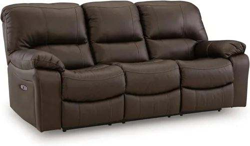 Miniatura 30 de Signature Design by Ashley First Base - Sofá reclinable manual de piel sintética contemporánea, color gris