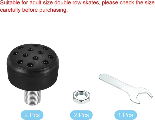 Miniatura 3 de PATIKIL Topes de punta con pernos, bloque de tapones de freno de goma 82A con agujeros para patines de ruedas de repuesto Negro