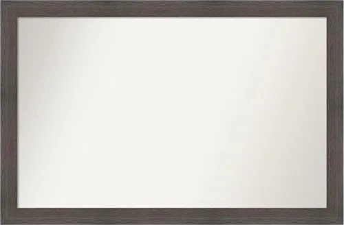 Miniatura 463 de Amanti Art Espejo de pared personalizado no biselado (24 x 27 pulgadas), marco estrecho de nogal chipre - varios tamaños personalizados - Espejo