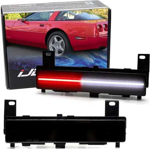 Miniatura 9 de iJDMTOY Kit de luces LED completas de posición/marcador lateral con lente semiclaro blanco/rojo compatible con Chevrolet 1988-1996 C4 Corvette