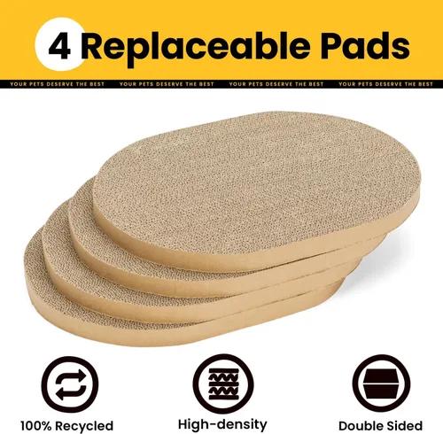 Miniatura 2 de Conlun Caja rascador para gatos con 4 tablas de rascar para gatos, almohadilla reversible para arañazos para gatos, cartón corrugado resistente