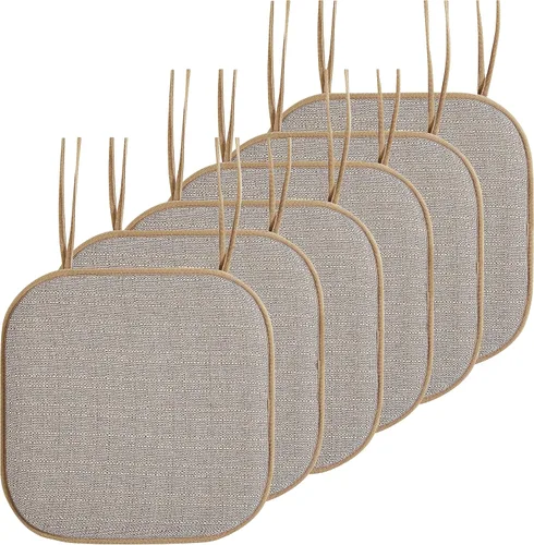 Miniatura 71 de Elegant Comfort Fundas de cojín para silla con lazos y parte trasera de goma antideslizante, espuma viscoelástica gruesa, almohadilla de cojín