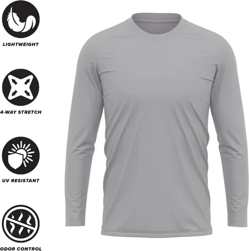 Miniatura 4 de Camisa deportiva de manga larga oficial de la NCAA Collegiate para hombre, con logotipo en el pecho izquierdo, colección Athletic Heather