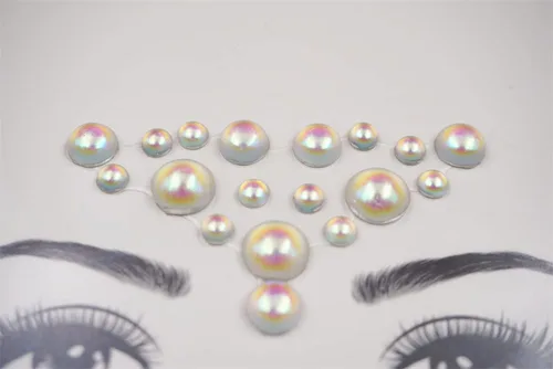 Miniatura 9 de Joyas de cara que brillan en la oscuridad, cristal de Halloween, tatuaje temporal, gemas de diamantes de imitación, cuerpo fluorescente, joyas