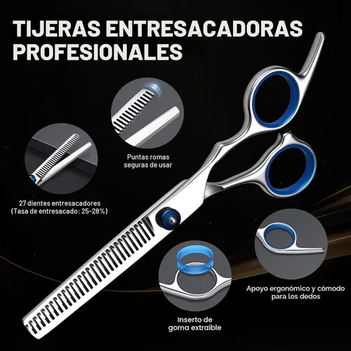 Miniatura 4 de YUQGAOP Juego de Tijeras para Cortar Cabello, Tijeras Profesionales de Acero Inoxidable para Cortar Cabello, Tijeras de Peluquero para Cortar