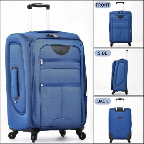 Miniatura 520 de Merax Juegos de equipaje de mano en maleta aprobada por aerolíneas, estuche rígido con ruedas giratorias expandibles, Negro