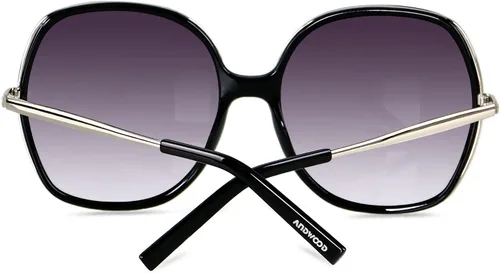 Miniatura 2 de ANDWOOD Lentes de sol de gran tamaño para mujer, marco ancho cuadrado, retro, moderno, protección UV