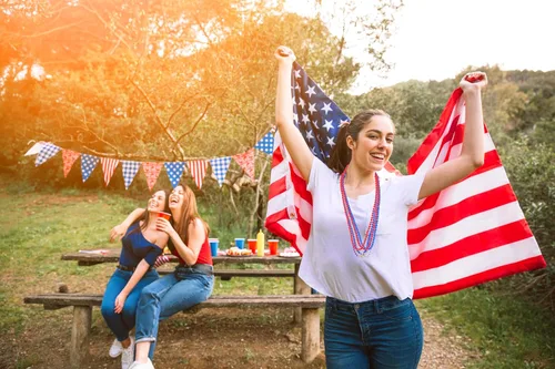 Miniatura 6 de Moon Boat Accesorios para collares del 4 de julio: cuentas azules, blancas y rojas a granel, fiesta patriótica, independencia, Día de los Caídos