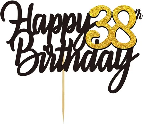 Miniatura 67 de Decoración para tarta de cumpleaños número 24 con purpurina para 24 años, decoraciones de cumpleaños de 24 años, decoraciones doradas para tartas