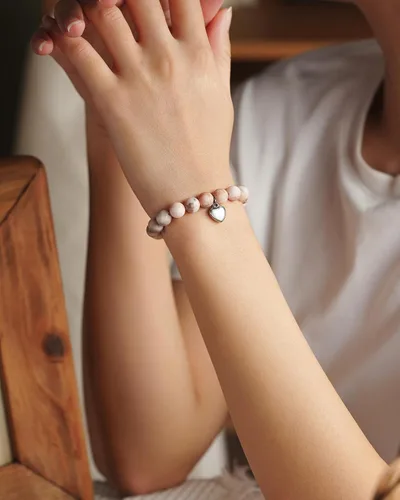Miniatura 2 de HGDEER Regalo para mejor amiga para mujer, pulsera de piedra natural con tarjeta de mensaje para amiga, hermana, mejor amiga en el día de San