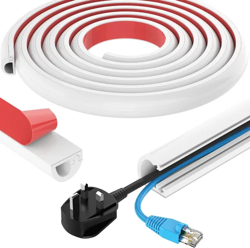 Miniatura 9 de Ocultador de Cable de Pared de 39 Pulgadas, Ocultador de Cable de Silicona Autoadhesivo, Cubiertas de Alambre Flexibles para Cables, Cubierta