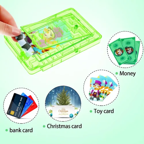 Miniatura 4 de Civaner Caja de rompecabezas de 10 piezas para tarjetas de regalo, laberinto de dinero, soporte de plástico para tarjetas de rompecabezas