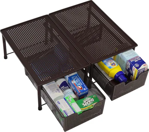 Miniatura 6 de Simple Houseware - Organizador con cajones de cesta apilables para gabinete, bronce