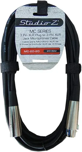 Miniatura 4 de Paquete de 2 cables de micrófono Studio Z de 20 pies, cables XLR de micrófono de baja Z, audio equilibrado macho a hembra, sin oxígeno, cobre