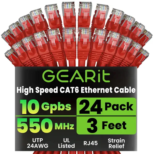 Miniatura 33 de GearIT Cable Ethernet Cat 6 de 1.5 pies y 18 pulgadas (paquete de 24) - Cable de conexión Cat6, cable de conexión Cat 6, cable Cat6, cable Ethernet