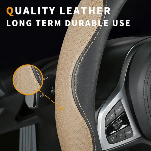 Miniatura 4 de Funda a medida para volante de Acura, transpirable antideslizante, fundas de cuero de doble cara para volante de automóvil, para accesorios de Acura