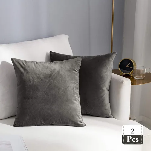 Miniatura 32 de Stellhome - Juego de 2 fundas de almohada de terciopelo Rosa claro
