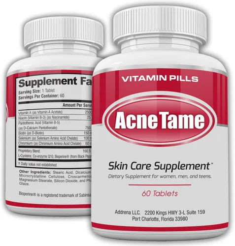 Acnetame Pastillas para el acné, suplemento para el acné, píldora de vitaminas para la piel transparente para tratamiento de piel grasa, manchas
