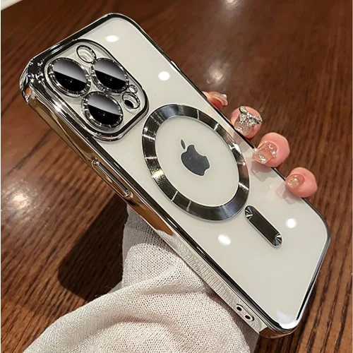 Miniatura 44 de Funda magnética para iPhone 12 Pro Max transparente compatible con MagSafe Funda protectora de lente de cámara integrada para iPhone 12 Pro Max