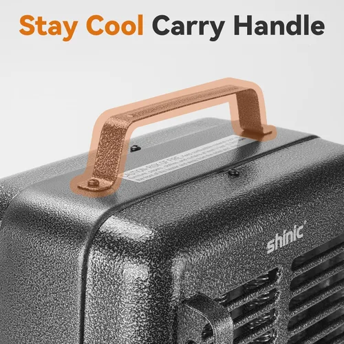 Miniatura 3 de Calentador de espacio Shinic, calentador de 1500W para lechería con termostato, carcasa metálica duradera que se mantiene fresca, protección contra