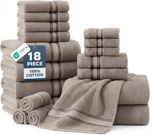 Miniatura 41 de Lane Linen Juego de 4 toallas de baño de 100 % algodón (35 x 66 pulgadas), juego de toallas de baño extragrandes de algodón sin torsión, secado Gris