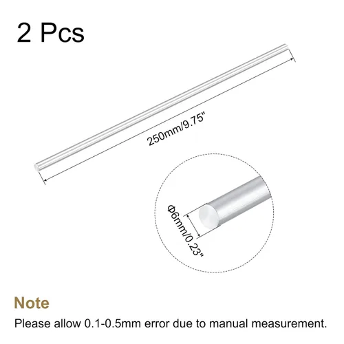 Miniatura 2 de MECCANIXITY Varilla redonda de aluminio macizo de 0.236 in de diámetro, 9.843 in de longitud, para manualidades, paquete de 2