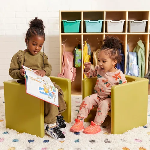 Miniatura 10 de ECR4Kids Tri-Me 3 en 1 silla cubo, muebles para niños, color verde helecho Verde Fern