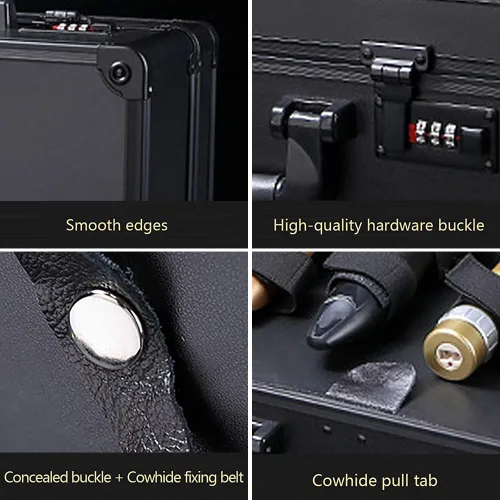 Miniatura 5 de CNCEST Estuche de transporte para peluquería, kit de herramientas de peluquería grande para salón de belleza, estuche de transporte portátil de Negro