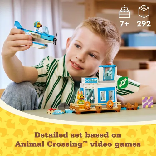 Miniatura 2 de LEGO Animal Crossing Fly with Dodo Airlines Airport Playset, juguete de avión para niños y minifigura piloto inspirada en la serie de videojuegos
