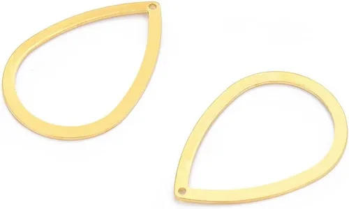 Miniatura 7 de Adabele - 20 piezas de pendientes colgantes de latón crudo con forma de abanico en forma de abanico de 0.575 in, pequeños sin placa/sin