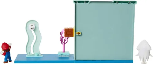 Miniatura 5 de Super Mario Juego submarino con pieza ambiental interactiva, figura articulada de Mario de 2.5 pulgadas y figura de calamar Blooper. Colecciona