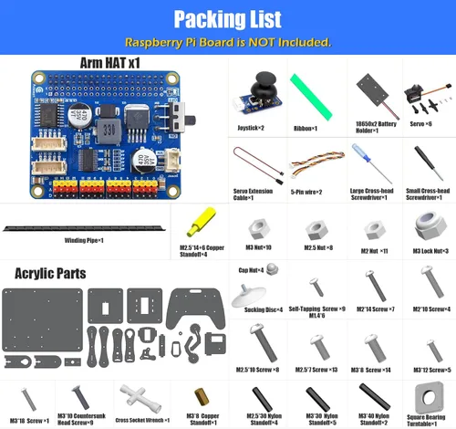 Miniatura 2 de Adeept Kit de brazo robótico 5-DOF compatible con Raspberry Pi 4 B 3 B+ B A+, programable DIY Codificación STEM Educativa 5 Axis Robot Arm con Negro