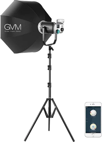 Miniatura 8 de GVM - Luz de video LED de 200 W con caja de luz, SD200D Kit de iluminación de estudio de fotografía con control Bluetooth/DMX, 93000lux@1.6 ft