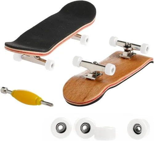 1 paquete de mini tablas para dedos profesionales de madera de arce, juego de patinetas de dedo para niños (blanco)
