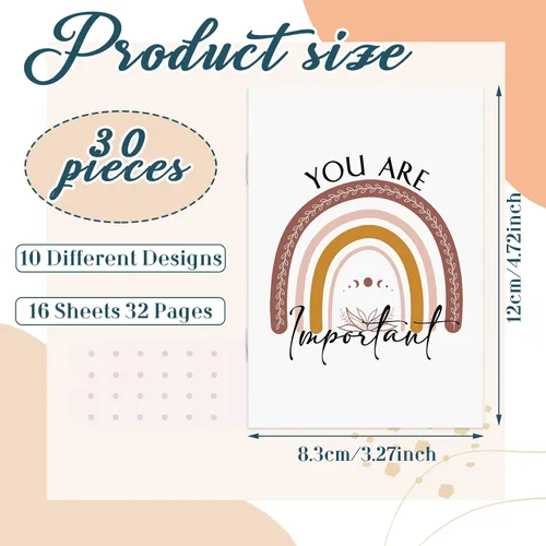 Miniatura 2 de Fumete 30 mini diarios motivacionales a granel, cuadernos de bolsillo de arco iris, pequeños bloc de notas inspiradores, divertidos bloc de notas