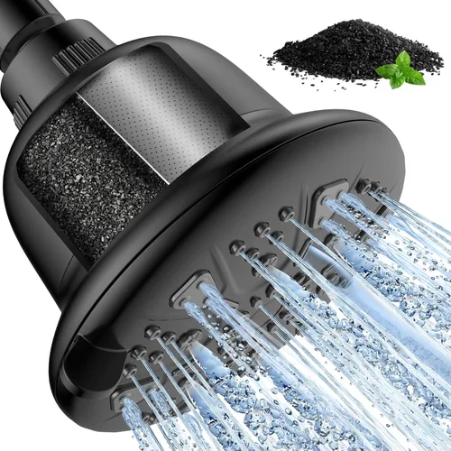 Miniatura 7 de Cabezal de ducha filtrado certificado NSF, cabezal de ducha de lluvia de alta presión con filtro para suavizador de agua dura, fácil de instalar