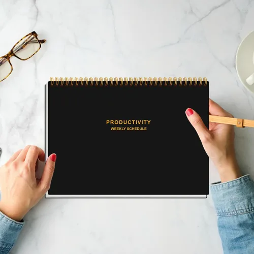 Miniatura 7 de Agenda semanal de productividad – 8 x 11 pulgadas, bloc/planificador de escritorio, seguimiento de hábitos, planificador semanal sin fecha