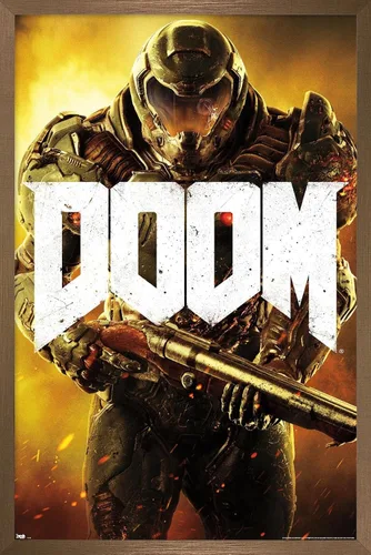 Miniatura 9 de Doom - Póster de pared marino, 22.4 pulgadas de largo x 14.7 pulgadas, versión enmarcada en madera de granero