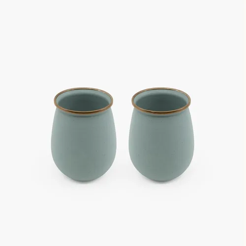 Miniatura 25 de Barebones Juego de 2 tazas de café esmaltadas de 16 onzas, taza de campamento con borde de acero inoxidable