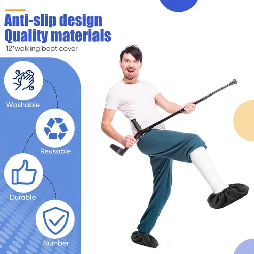 Miniatura 4 de Mepase 12 Piezas de Funda para Botas de Caminar con Fractura, Funda para Pies Reutilizable Impermeable Antideslizante para Botas de Caminar