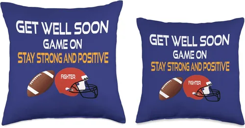 Miniatura 3 de DesignsByKelley Best Wishes Fast Recovery Gifts Get Well Soon Football Gifts - Almohada para niños y adolescentes, 16.0 x 16.0 in, multicolor