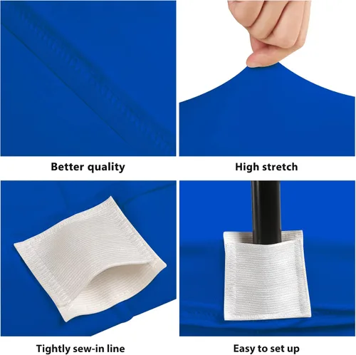 Miniatura 2 de BDDC - Fundas de mesa para mesas de 6 pies, manteles elásticos lavables y resistentes a las arrugas de color azul real de 6 pies para eventos