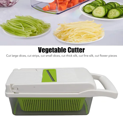 Miniatura 2 de Todo en picador de verduras, rebanador de verduras y rallador de queso, picador de verduras de cebolla C Food C, utensilios de cocina con pelador