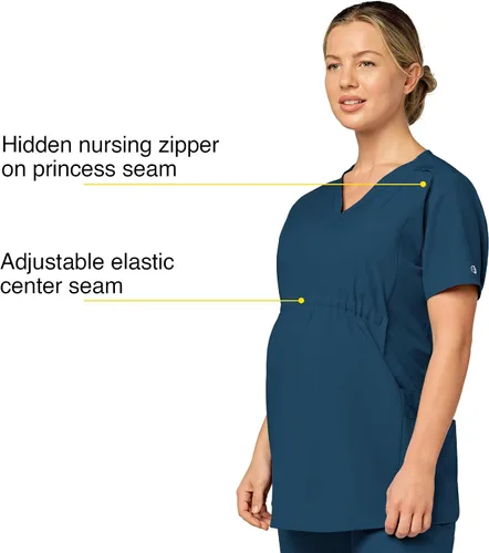 Miniatura 2 de WonderWink Camiseta de maternidad con cuello en V para mujer