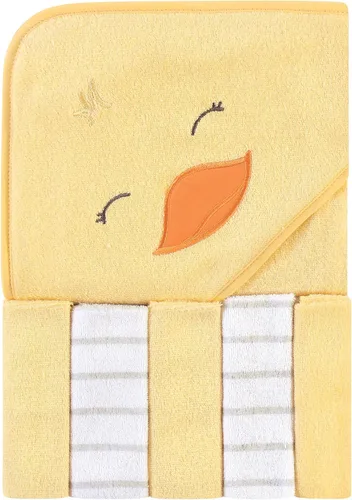 Miniatura 18 de Hudson Baby Toalla unisex con capucha para bebé y cinco toallas pequeñas, diseño de elefante gris con puntos azules, talla única