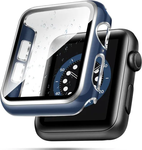 Miniatura 19 de top4cus Carcasa de 38mm compatible con Apple Watch, con protector de pantalla de vidrio templado incorporado, cubierta de PC para iWatch Series