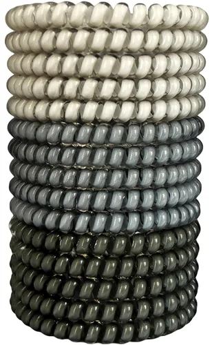 Miniatura 8 de 15 lazos para el cabello en espiral, sin pliegues, cable de teléfono, bobinas de plástico para el cabello en blanco