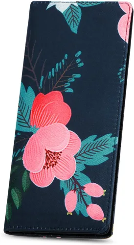Miniatura 8 de HUA ANGEL Billetera para mujer, ultra delgada y delgada, con bloqueo RFID, tarjetero de crédito, doble embrague, carteras largas, regalo para A-ámbar